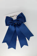 School Navy Blue Bow - Classic Tail Bow - Clip