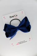 School Navy Blue Bow - Loop Bow - Elastic