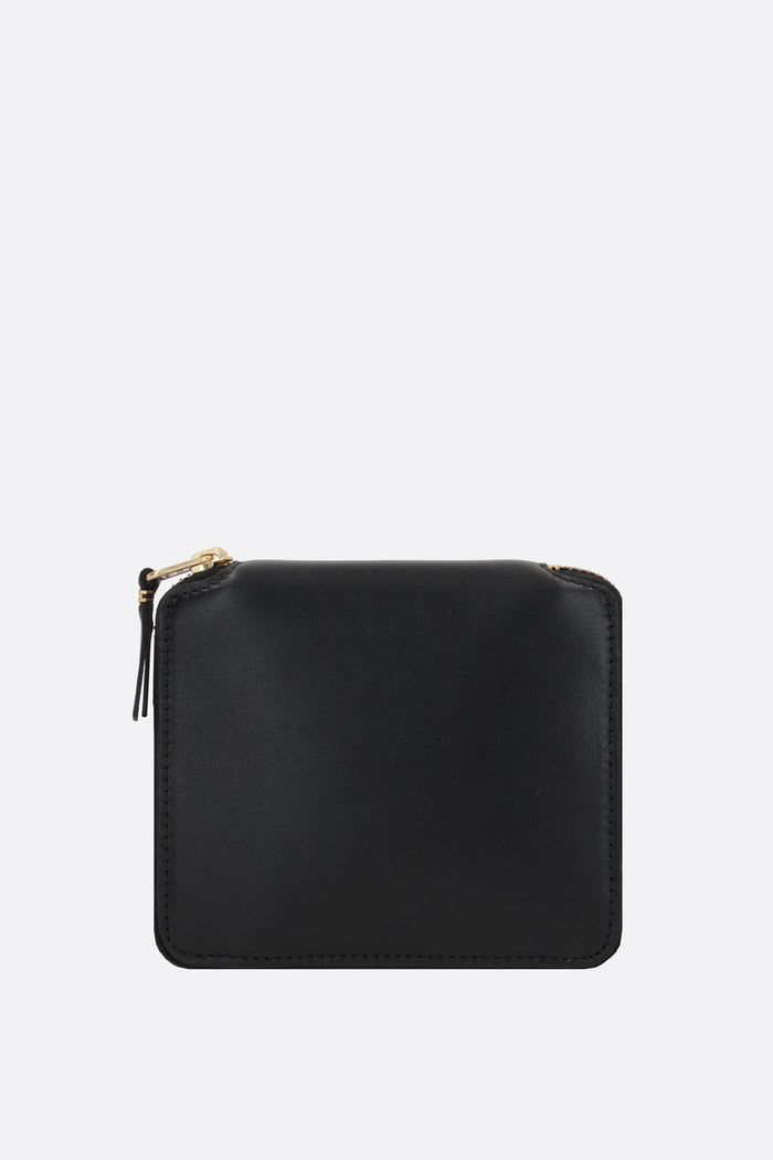 small zip-around wallet in smooth leather