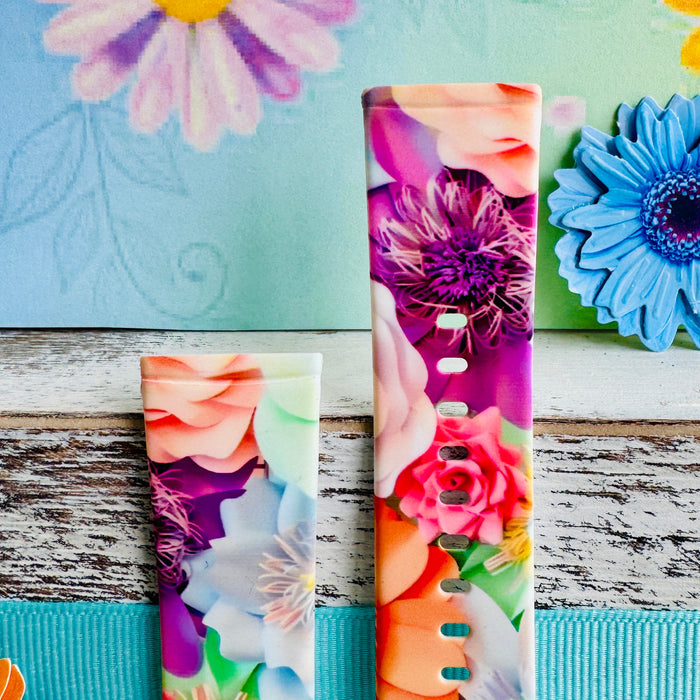Spring Bouquet Print Silicone Band For Fitbit Versa 3/4/Sense