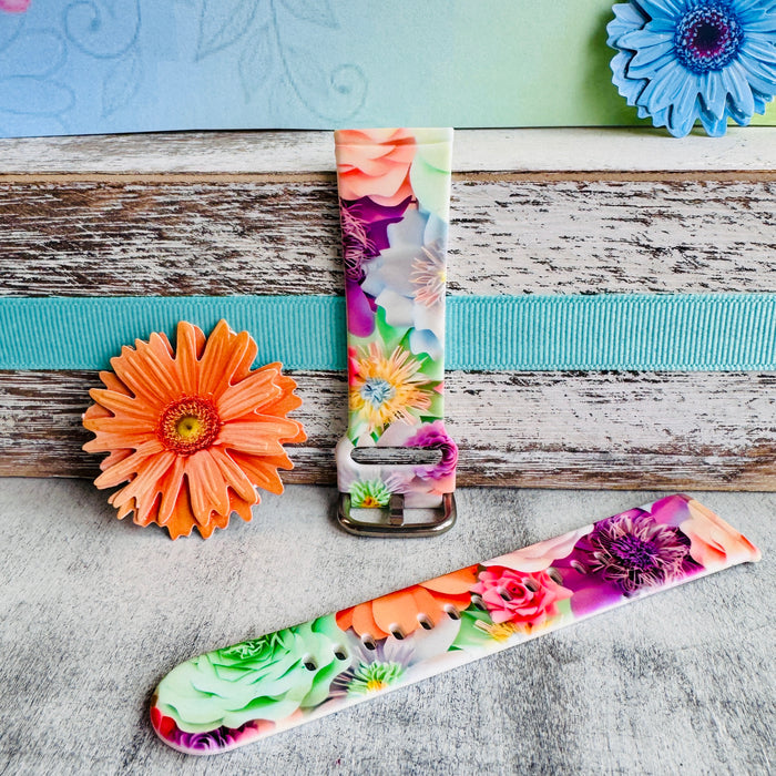 Spring Bouquet Print Silicone Band For Fitbit Versa 3/4/Sense