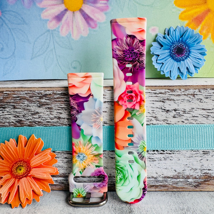 Spring Bouquet Print Silicone Band For Fitbit Versa 3/4/Sense