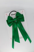 Streamer Tail School Hair Bow – Elastic - Forest Green