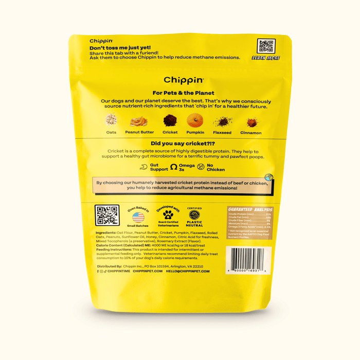 Chippin 4 Pack Superfood Cricket & Pumpkin Dog Treats, 4-Pack