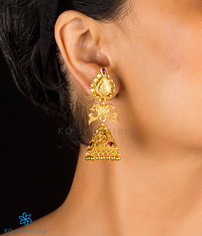 The Anisha Silver Peacock Jhumka