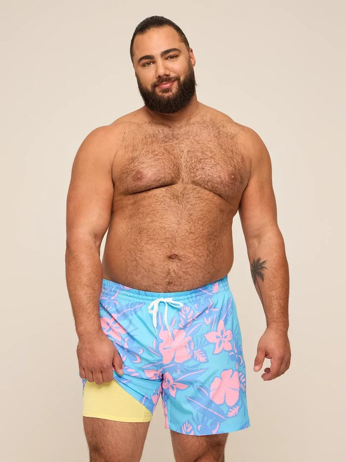The Baja Breezies 5.5" (Classic Lined Swim Trunks)- Blue - Image 1 - Chubbies Shorts