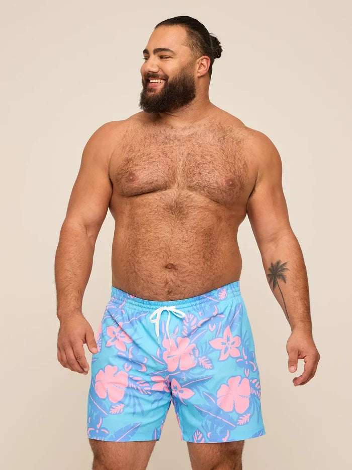 The Baja Breezies 5.5" (Classic Lined Swim Trunks)- Blue - Image 4 - Chubbies Shorts