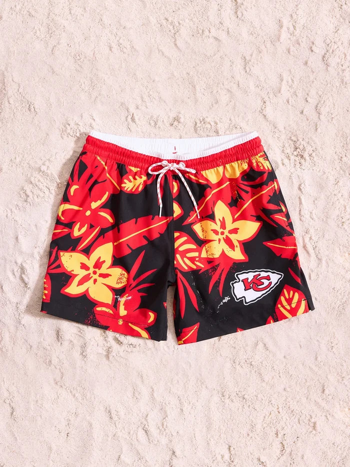 The Chiefs Deep End Zones 5.5" (Classic Lined Swim Trunk) - Image 1 - Chubbies Shorts