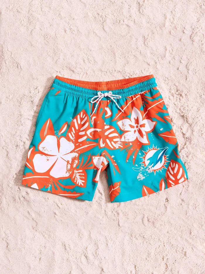 The Dolphins Deep End Zones 5.5" (Classic Lined Swim Trunk) - Image 1 - Chubbies Shorts