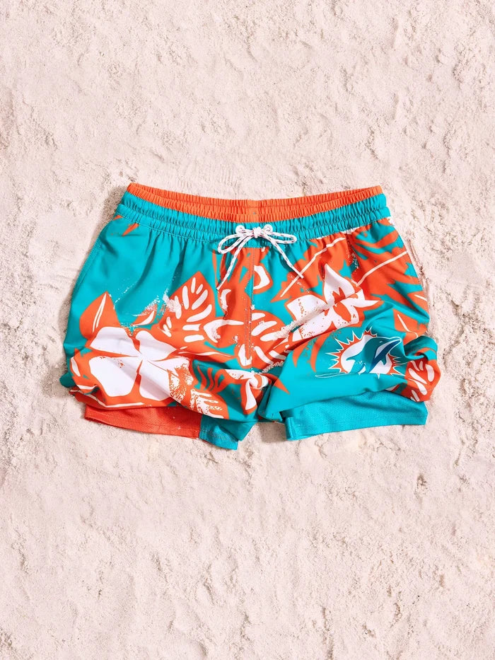 The Dolphins Deep End Zones 5.5" (Classic Lined Swim Trunk) - Image 3 - Chubbies Shorts