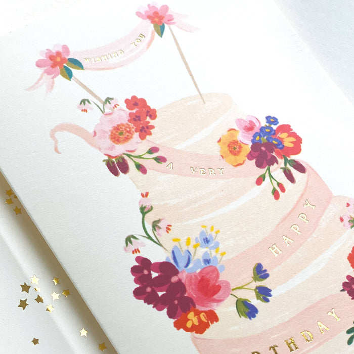 The First Snow - Wishing You a Happy Birthday Cake Greeting Card