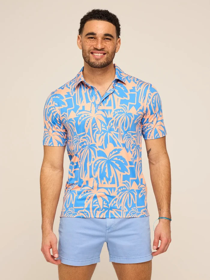 The Frond Farewell (Performance Polo)- Orange - Image 1 - Chubbies Shorts