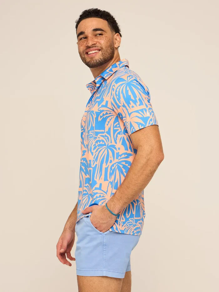 The Frond Farewell (Performance Polo)- Orange - Image 3 - Chubbies Shorts