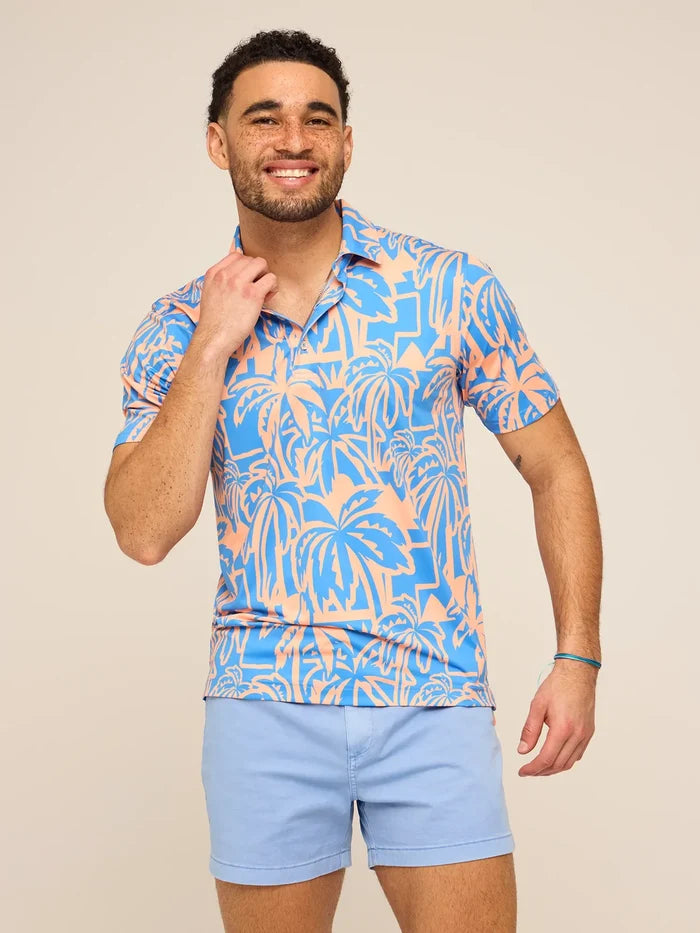 The Frond Farewell (Performance Polo)- Orange - Image 4 - Chubbies Shorts