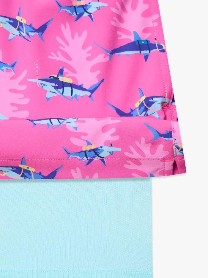 The Great Pink Sharks (Boys Lined Swim Trunk) - Image 3 - Chubbies Shorts