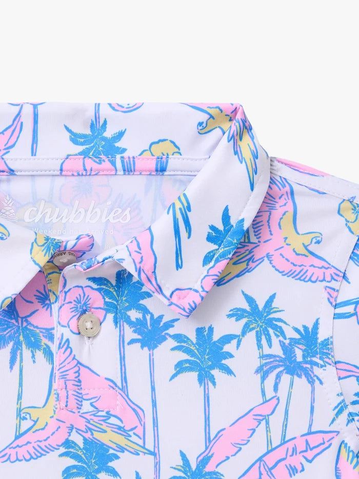 The Lil Flock Party (Toddler Performance Polo)- White - Image 3 - Chubbies Shorts