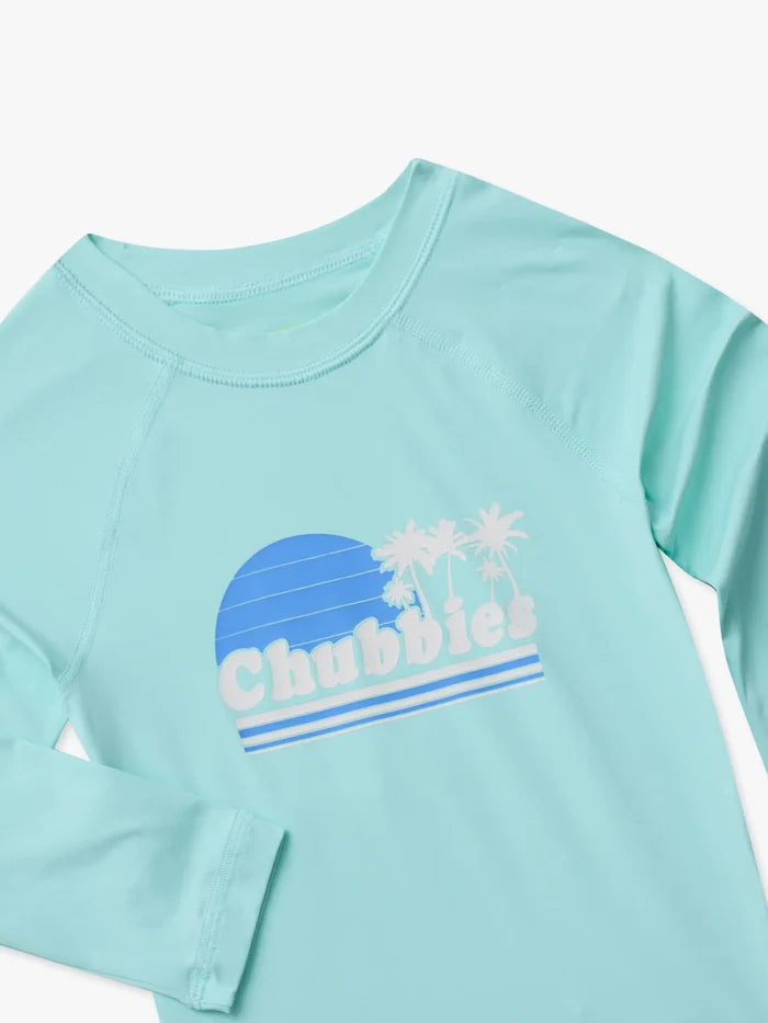 The Lil Ol' College Try (Toddler Rashguard)- Teal - Image 4 - Chubbies Shorts