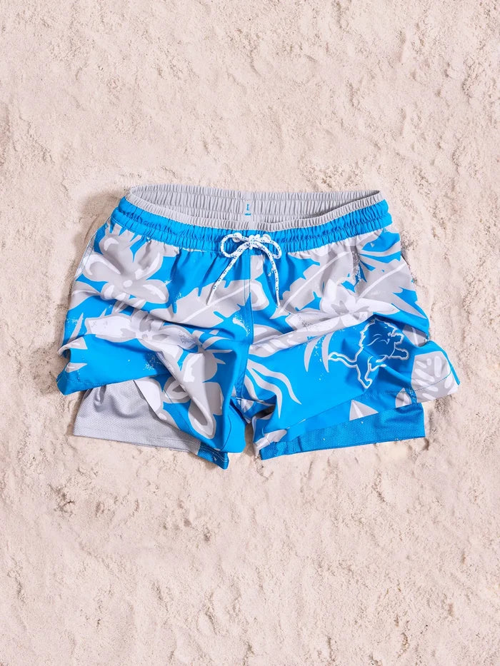 The Lions Deep End Zones 5.5" (Classic Lined Swim Trunk) - Image 3 - Chubbies Shorts