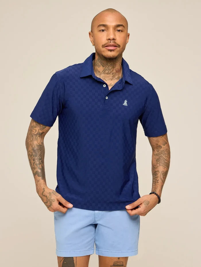 The Midnight Marine (Textured Performance Polo) - Image 1 - Chubbies Shorts