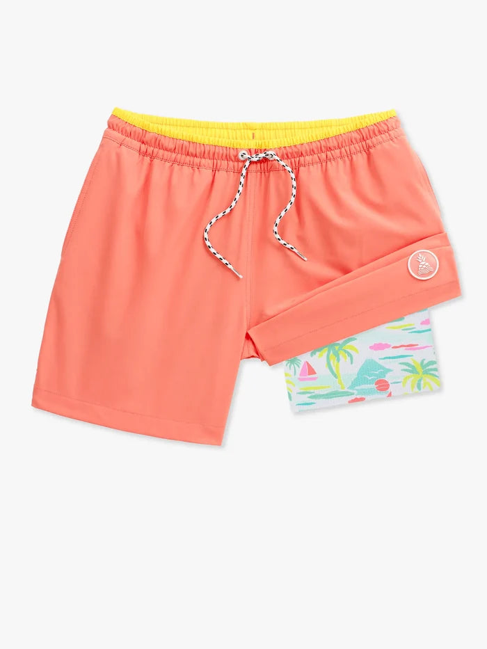 The Peach Perfects 5.5" (Classic Lined Swim Trunk w/ SP WB) - Image 1 - Chubbies Shorts