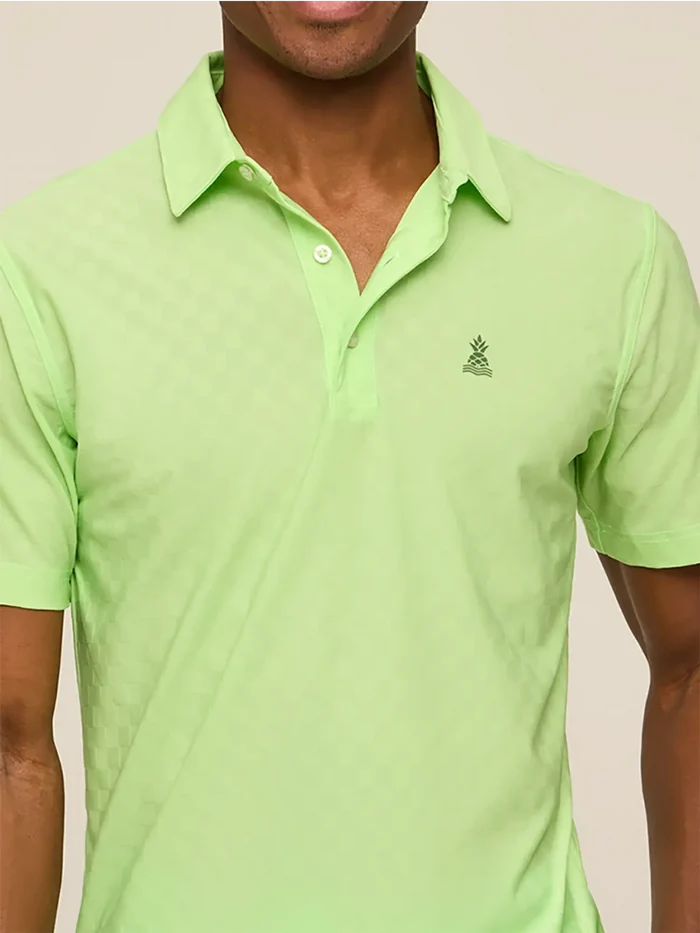 The Pistachio Glow (Textured Performance Polo) - Image 1 - Chubbies Shorts