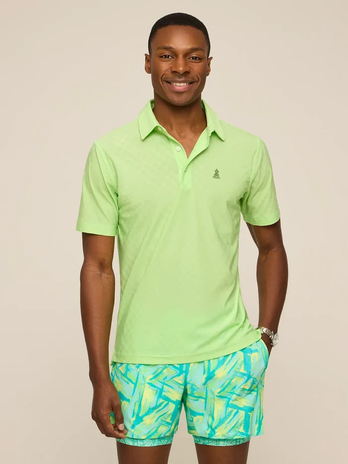 The Pistachio Glow (Textured Performance Polo) - Image 2 - Chubbies Shorts