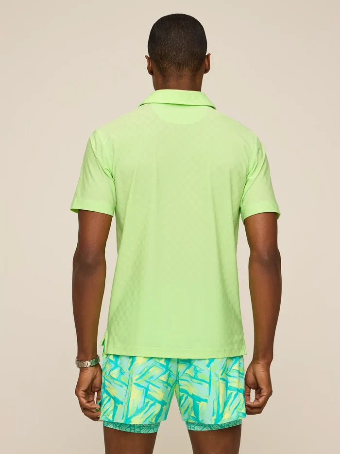 The Pistachio Glow (Textured Performance Polo) - Image 3 - Chubbies Shorts