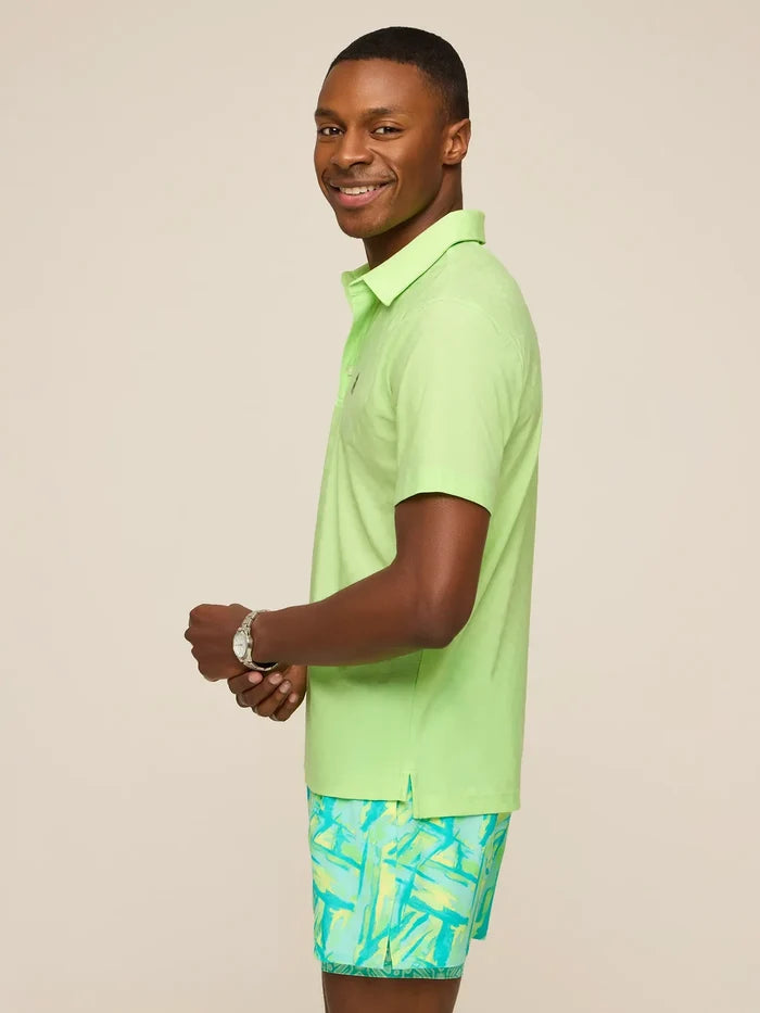 The Pistachio Glow (Textured Performance Polo) - Image 4 - Chubbies Shorts