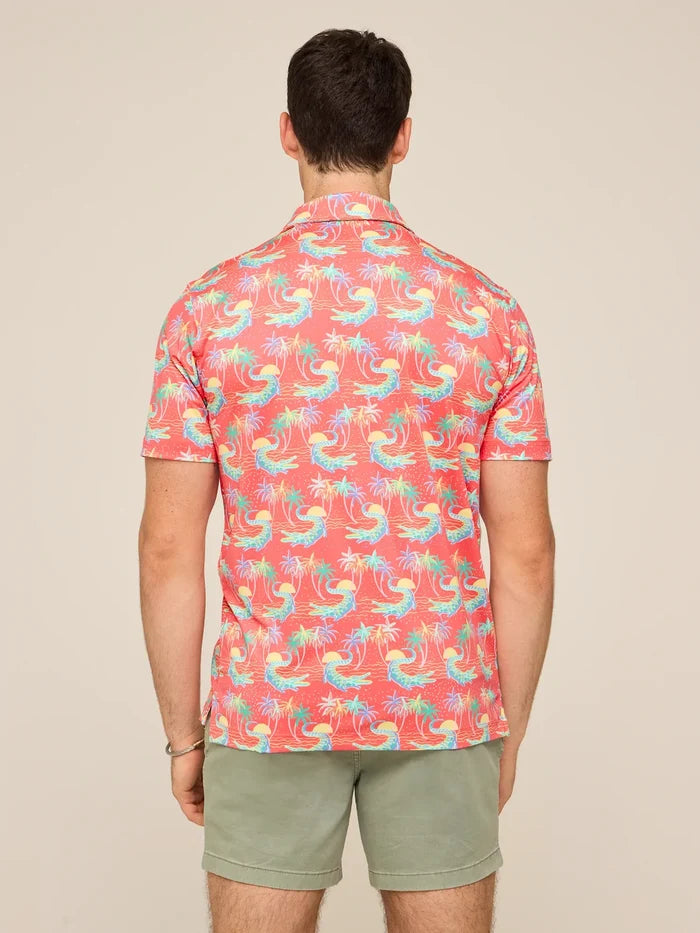 The Rock-a-Croc (Performance Polo)- Red - Image 2 - Chubbies Shorts