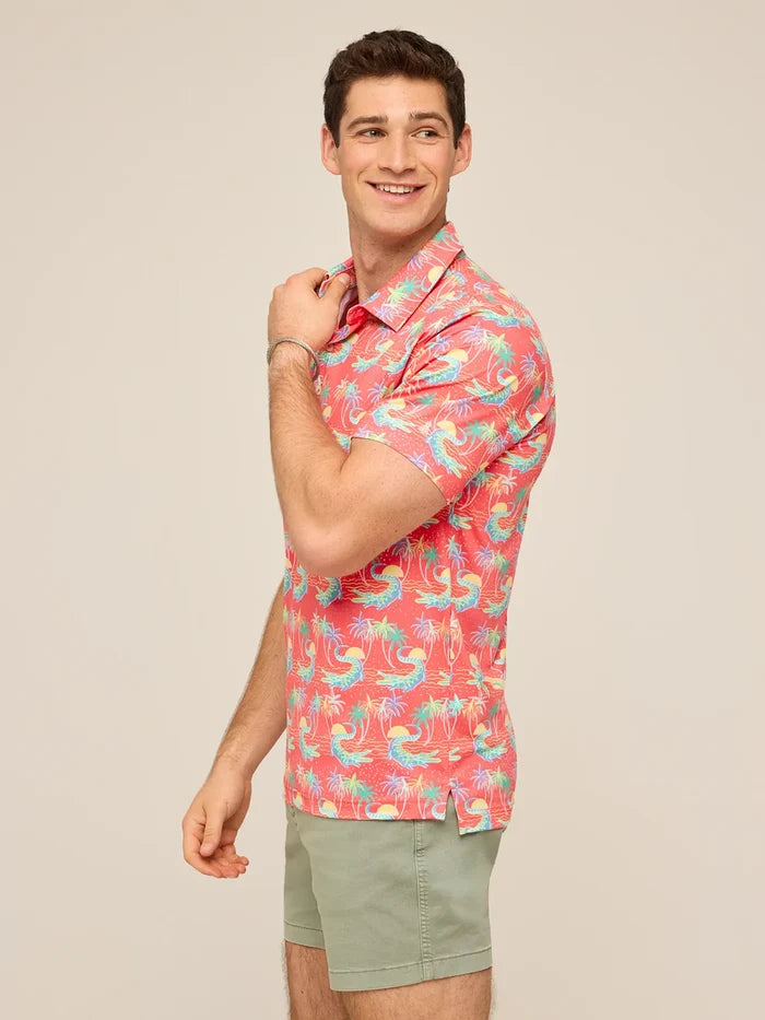 The Rock-a-Croc (Performance Polo)- Red - Image 3 - Chubbies Shorts