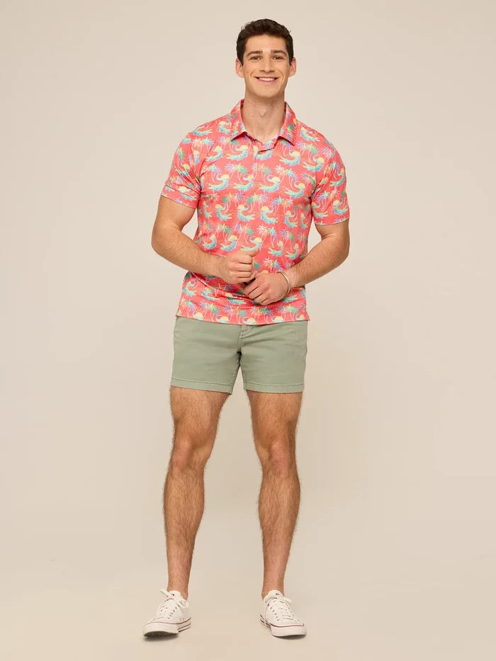 The Rock-a-Croc (Performance Polo)- Red - Image 4 - Chubbies Shorts