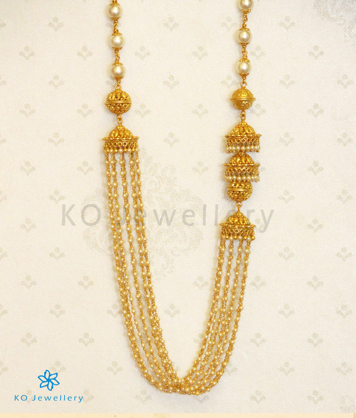 The Samstara Silver Layered Necklace(Pearl)
