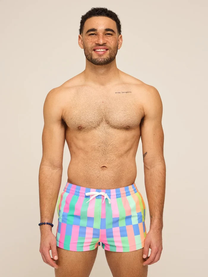 The Technicolor Stitches 2" (Classic Lined Swim Trunk) - Image 1 - Chubbies Shorts