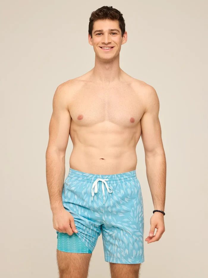 The Turquoise Tides 7" (Classic Lined Swim Trunk) - Image 1 - Chubbies Shorts