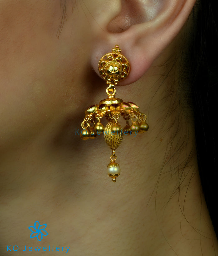 The Vidvat Silver Jhumka (Red)