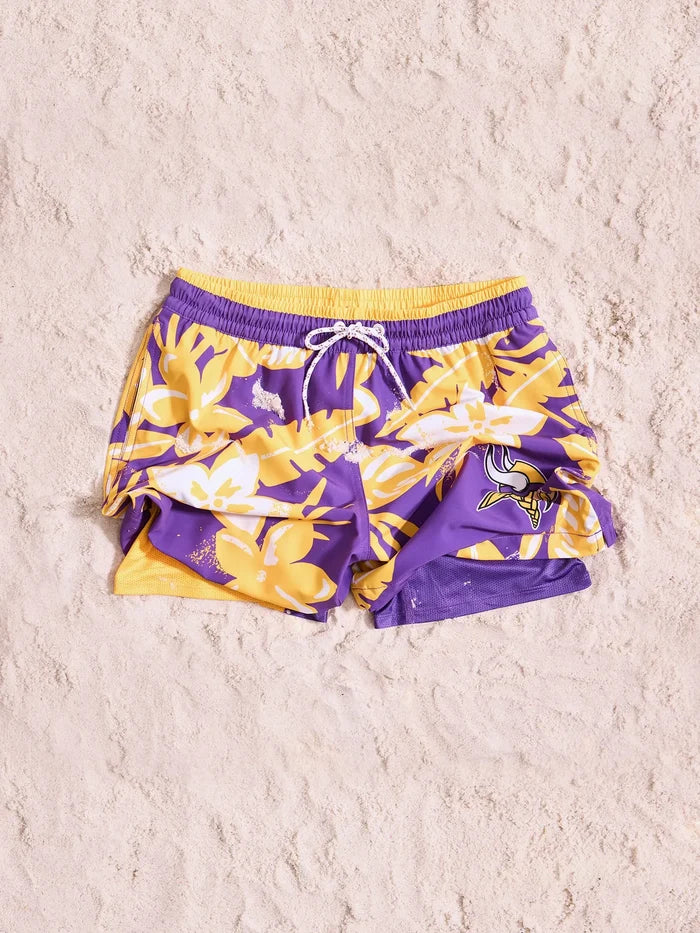 The Vikings Deep End Zones 5.5" (Classic Lined Swim Trunk) - Image 2 - Chubbies Shorts