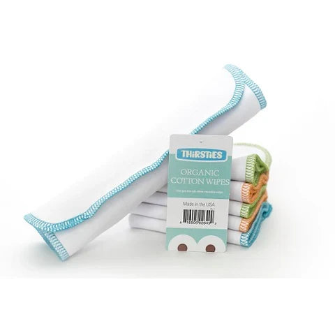 Thirsties Organic Cotton Wipes, 6 Pack