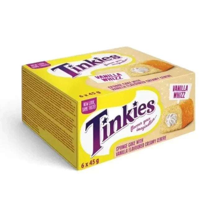 Tinkies Original Vanilla 45g pack of 6 creamy ice cream with biscuit pieces snack