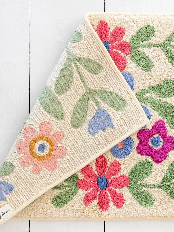Tufted Cotton Bath Mat - Floral Vines-view 3