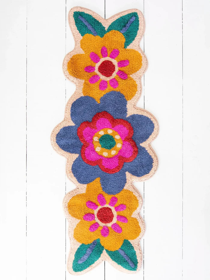Tufted Runner Bath Mat - Folk Flower-view 2