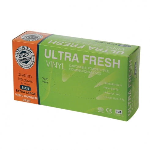 UltraFresh Disposable Vinyl Gloves Powder Free Small