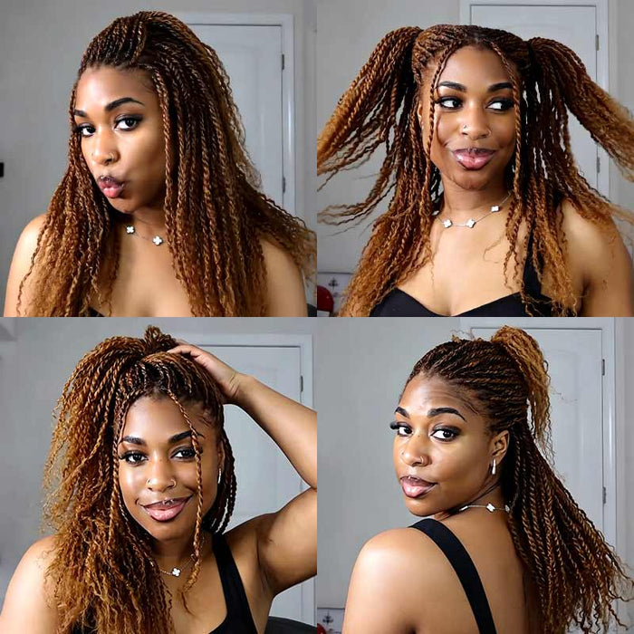 brown colored afro braids by qvr hair 100% human hair kinky bulk