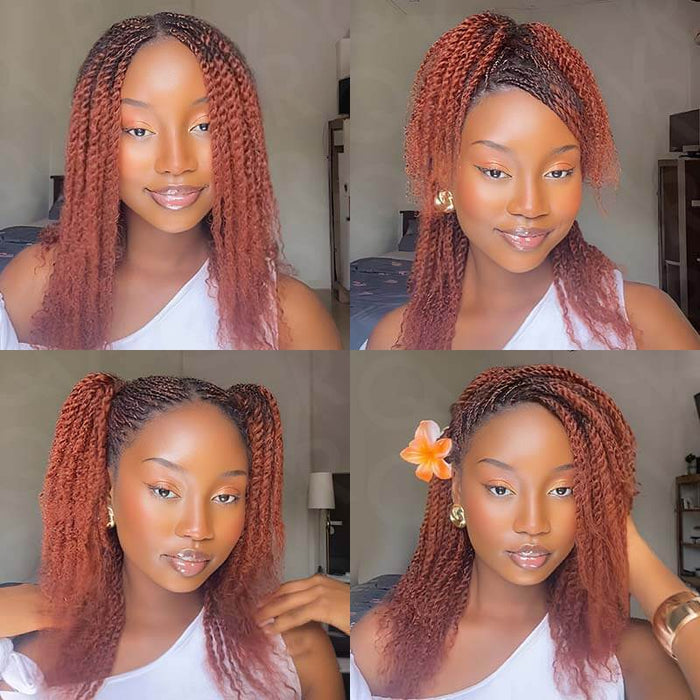 US Only|QVR Reddish Brown Afro kinky Bulk Human Hair