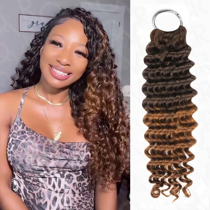 qvr black ombred curly feather crochet human hair