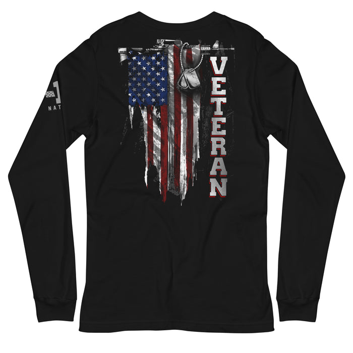 Veteran Distressed Flag Long Sleeve