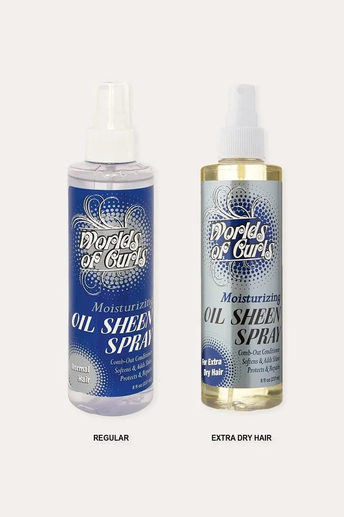 WORLDS OF CURLS COMB OUT CONDITIONER & OIL SHEEN SPRAY 8oz WORLDS OF CURLS